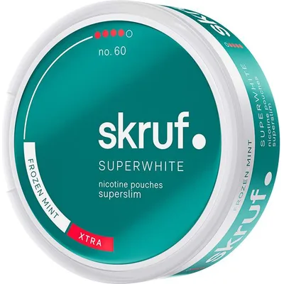 skruf SUPERWHITE no 60 Frozen Mint Super Slim Extra Strong