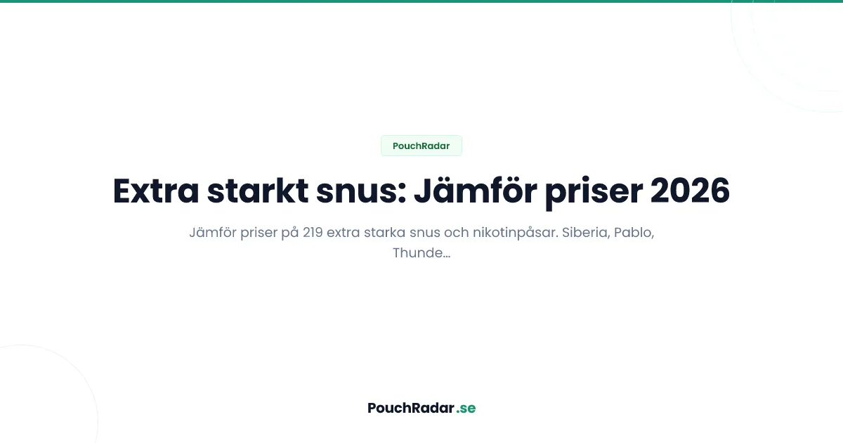 Extra starkt snus: Jämför priser på det starkaste snuset