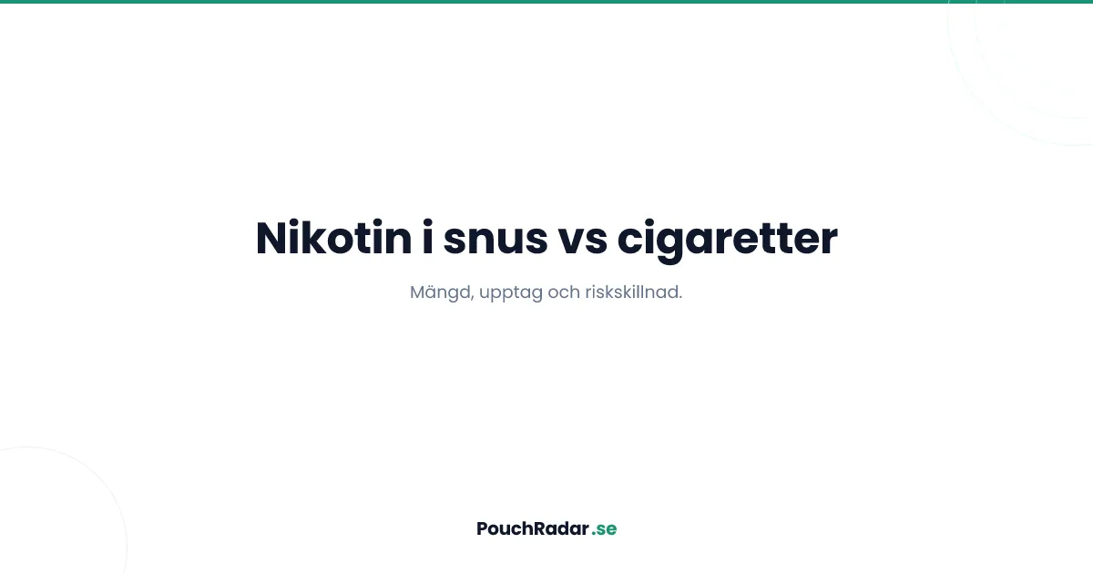Nikotin i snus jämfört med cigaretter