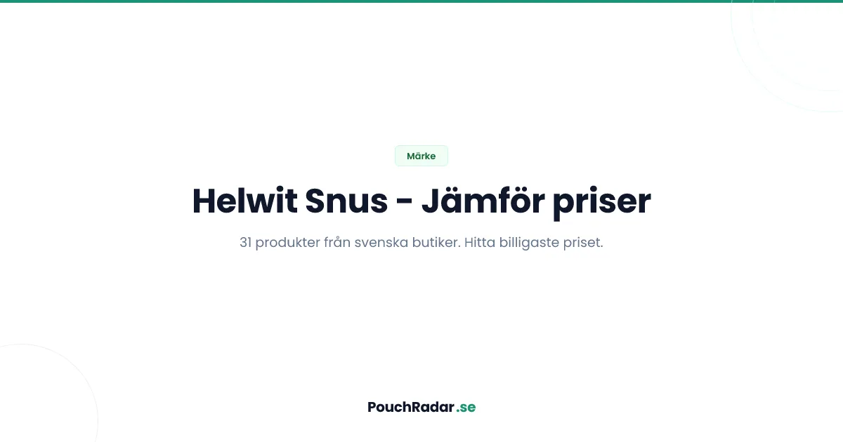 Helwit snus - alla produkter och billigaste priser