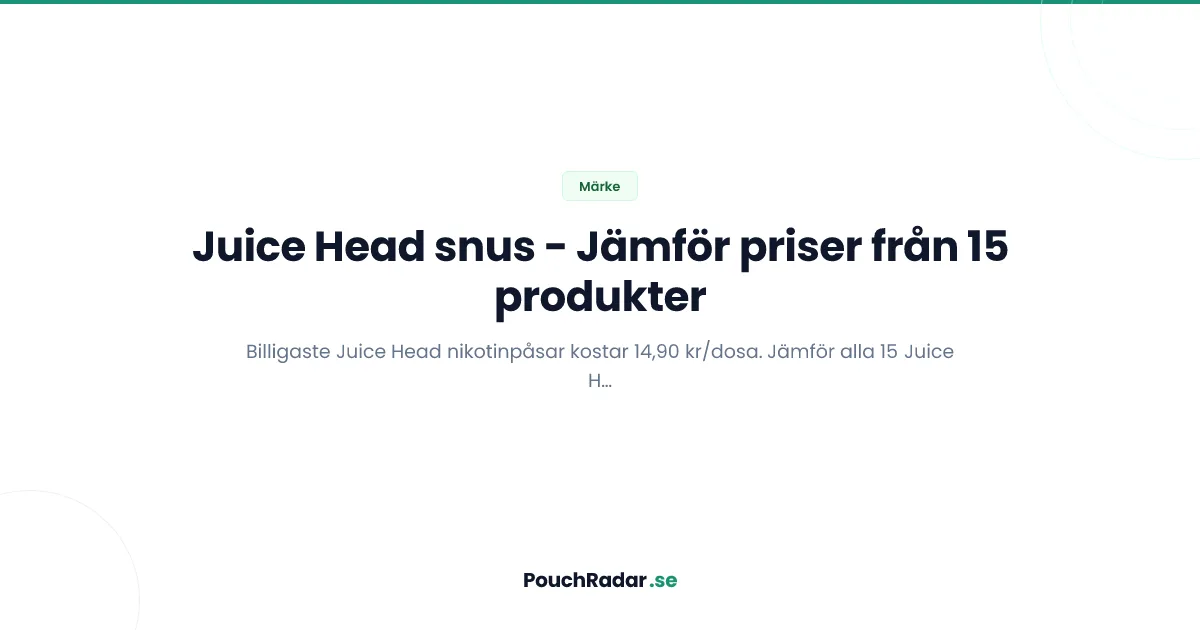 Juice Head snus - alla produkter och billigaste priser