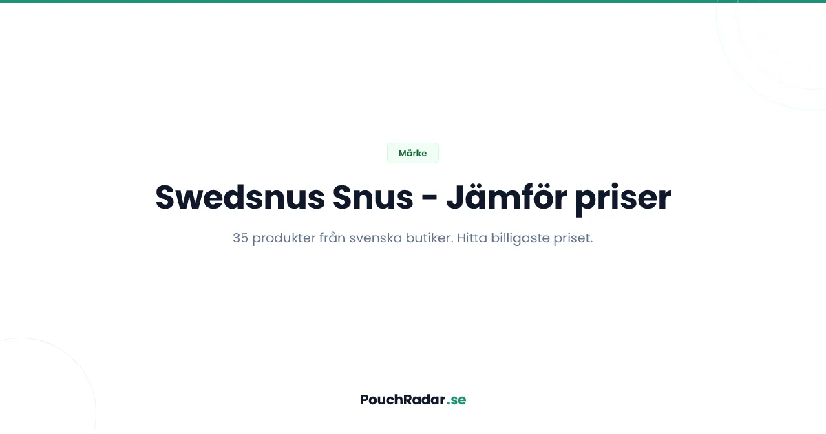 Swedsnus snus - alla produkter och billigaste priser