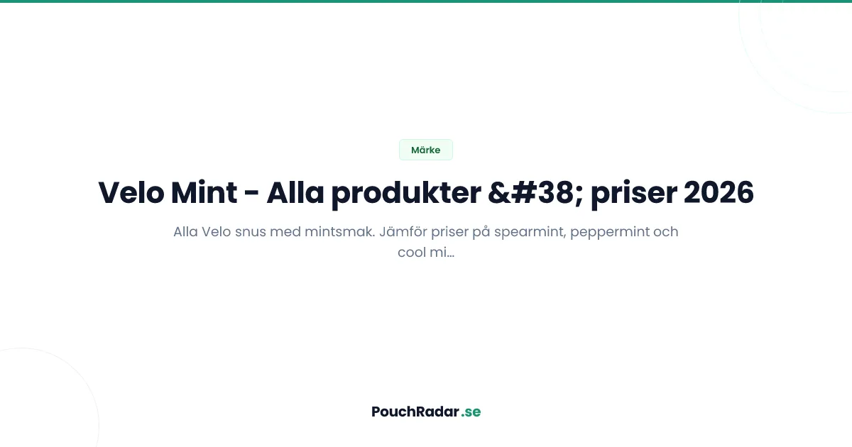 Velo Mint - hitta billigaste mintsmak och alla varianter