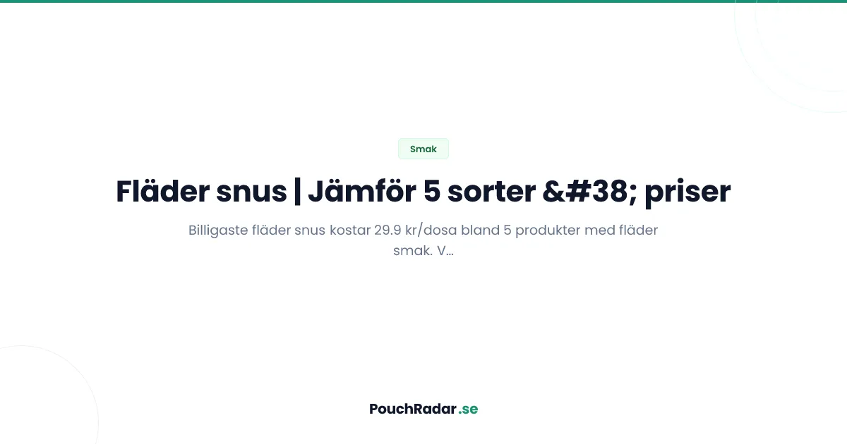 Fläder snus