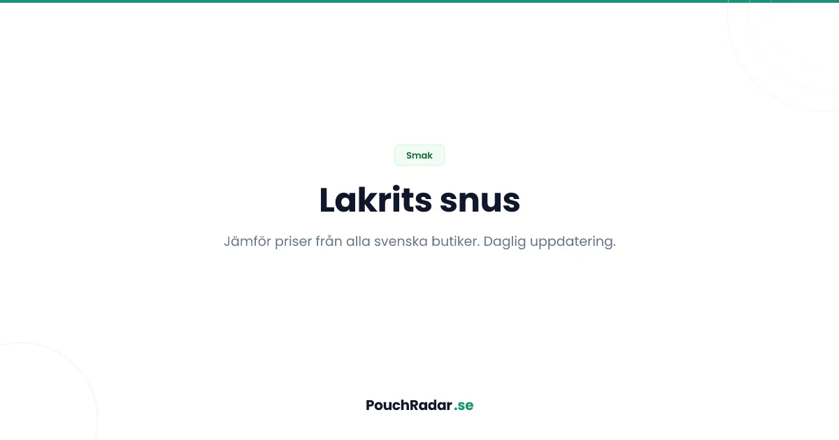 Lakrits snus