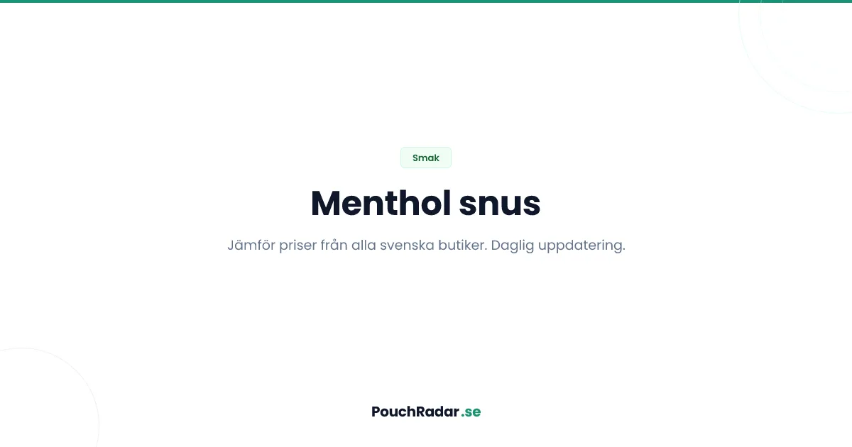 Menthol snus