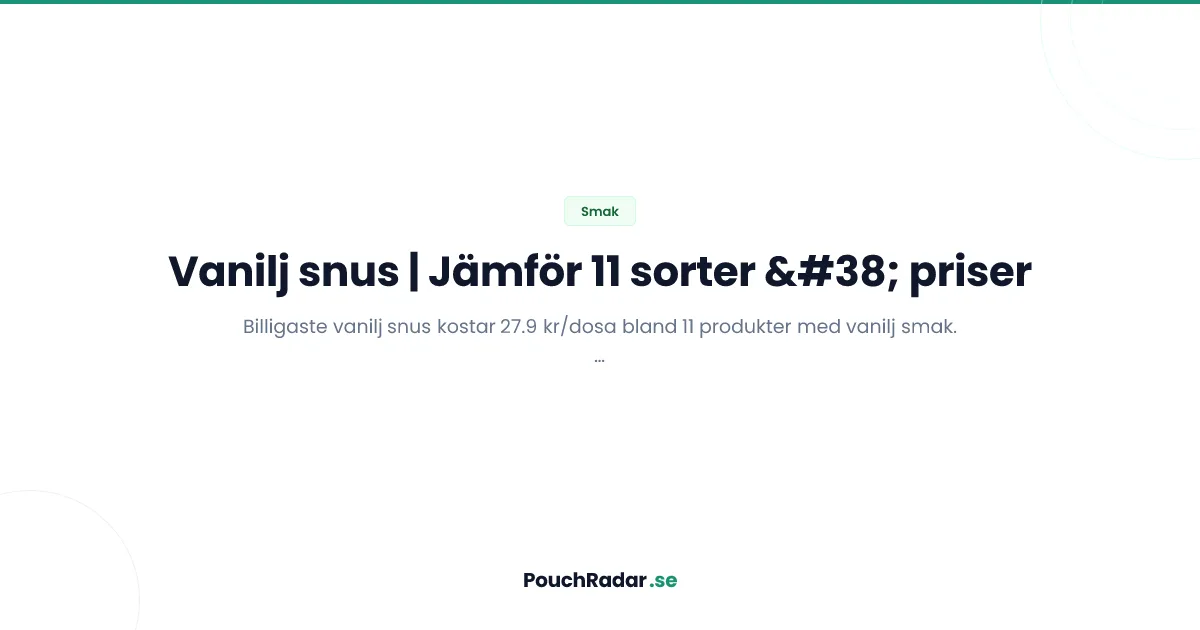 Vanilj snus