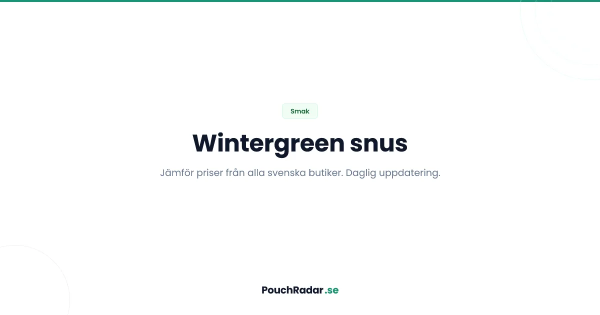 Wintergreen snus