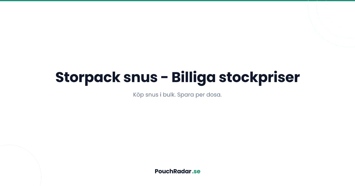 Storpack snus - Jämför stockpriser